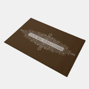 Ornament Banner white transparent + your ideas Doormat