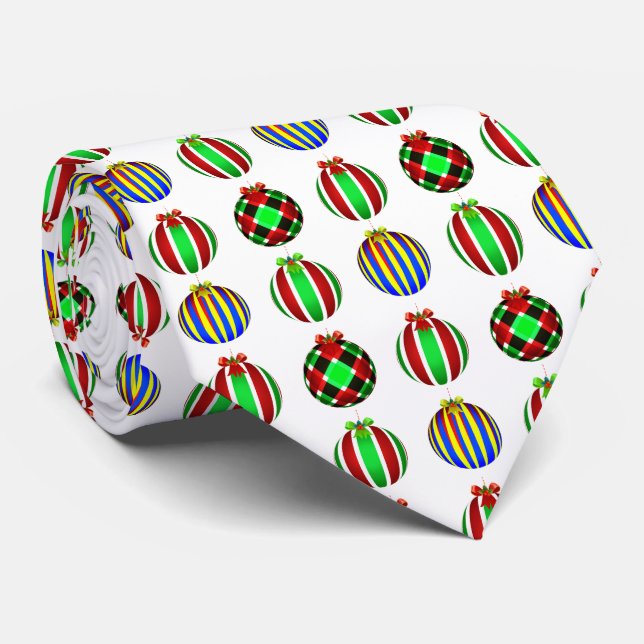 Ornament Baubles Christmas Tie (Rolled)