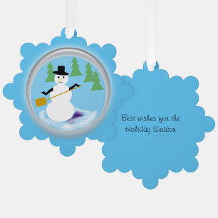 Ornament Card - Working Snowman