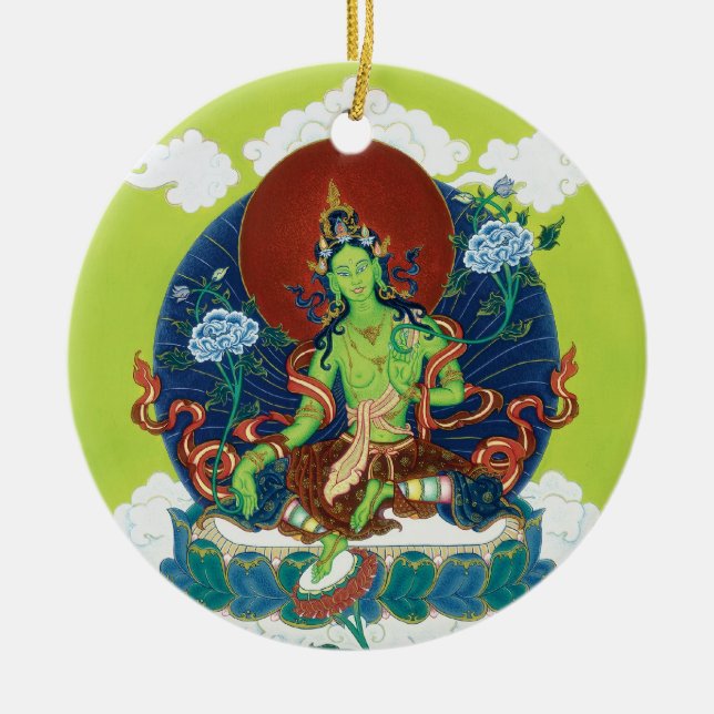 ORNAMENT CERAMIC - Green Tara & White Tara (Front)
