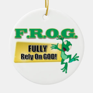 ORNAMENT CHRISTIAN ACRONYM FROG - FULL RELY ON GOD