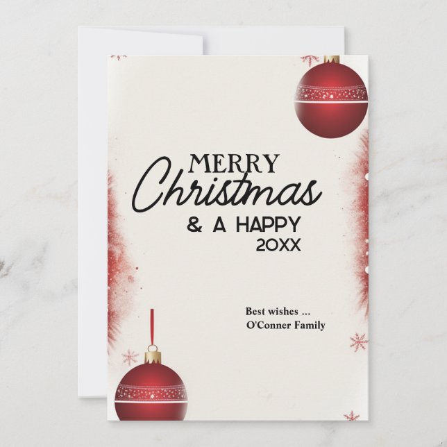 Ornament Christmas Card - Classic Holiday Greeting (Front)