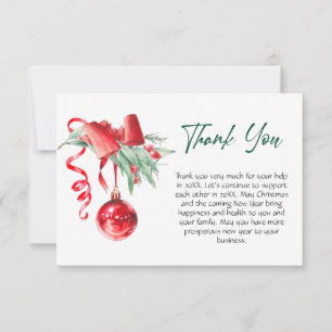 Ornament Christmas Greeting Holiday Thank You Card