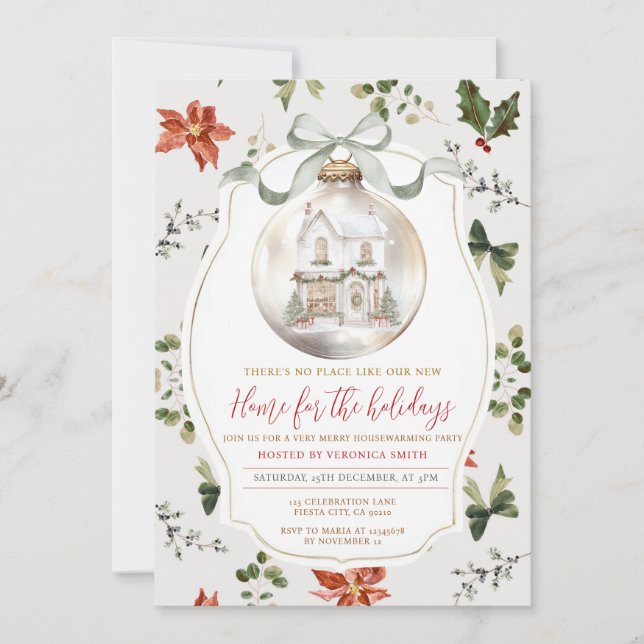 Ornament Christmas Housewarming Party New Home Invitation (Front)