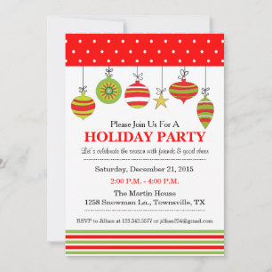 Ornament Christmas or Holiday Party Invitation