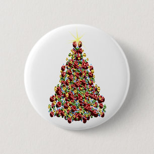 Ornament Christmas Tree 6 Cm Round Badge