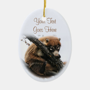 Ornament: Coatimundi #5 (Oval) Ceramic Tree Decoration