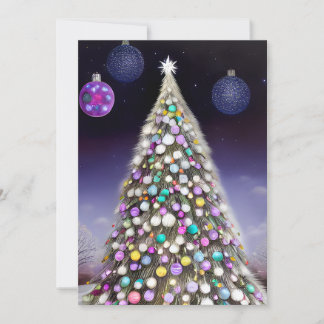 Ornament Covered Christmas Tree Holiday Card