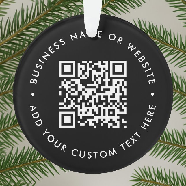 Ornament | Custom QR Code Business Promotional (Modern promotional ornament with editable QR code for professional corporate gifting)