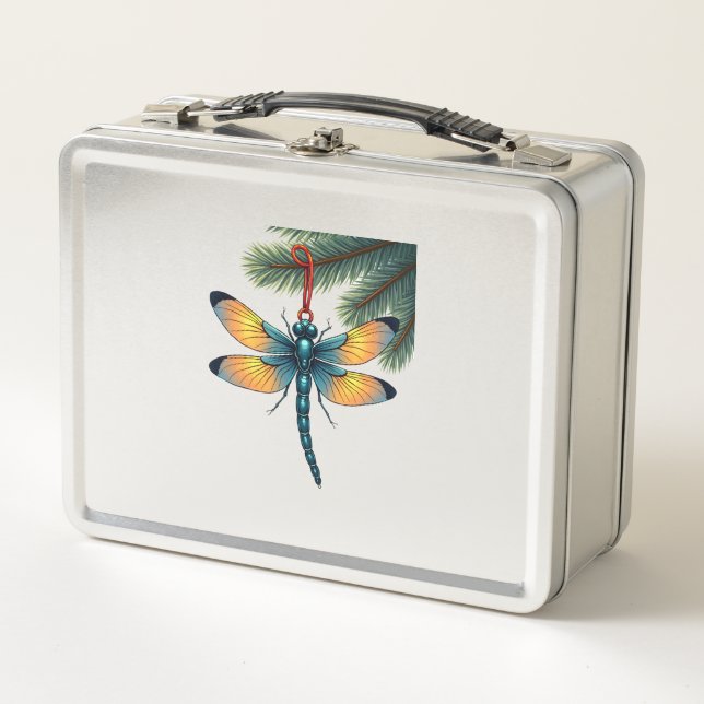 Ornament Dragonfly Metal Lunch Box (Front)