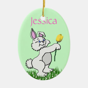 Ornament - Easter - Bunny & Tulip (R/F)
