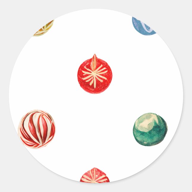 Ornament Envelope Liner Classic Round Sticker (Front)