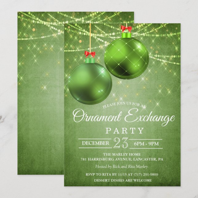 Ornament Exchange Holiday Invitation (Front/Back)