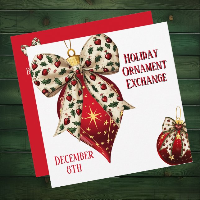 Ornament Exchange Holiday Party Invitation (Christmas bauble holiday  ornament exchange invitation
)