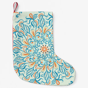 Ornament for ceramic tile. Abstract pattern.  Small Christmas Stocking