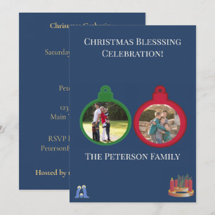 Ornament Glow Christmas Gathering Card