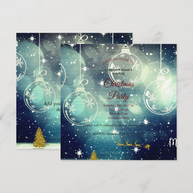  Ornament, golden reindeer and Santa Claus (Front/Back)