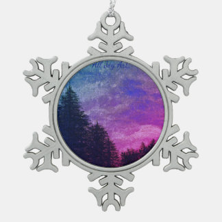 Ornament "Golden Sunset Pines" by All Joy Art