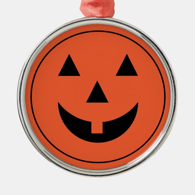 Ornament-Halloween Pumpkin Face Metal Tree Decoration (Front)
