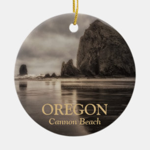 Ornament: Haystack Rock And Needles (Circle) Ceramic Tree Decoration