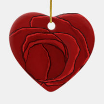 Ornament Heart "Red Rose"