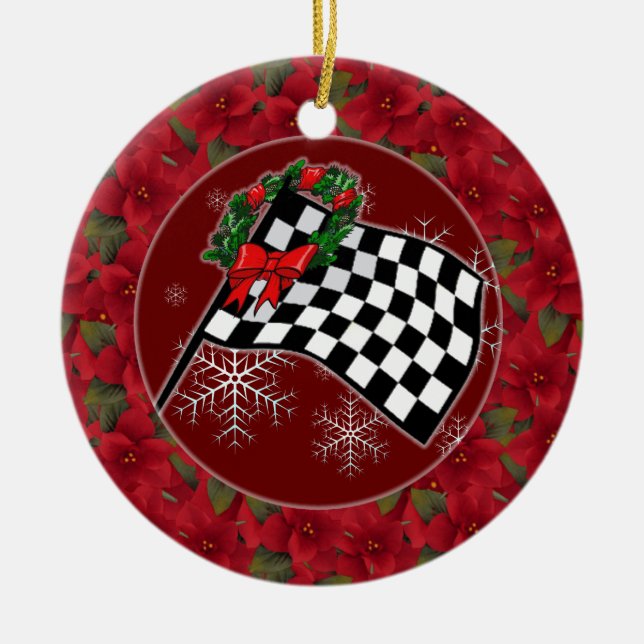 Ornament - Holiday Racing Flag (Front)