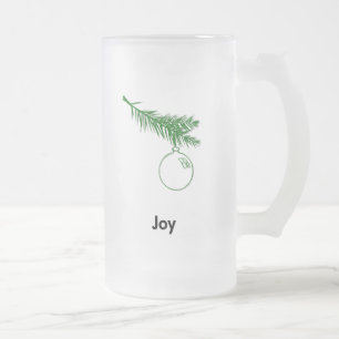 Ornament Joy Frosted Glass Beer Mug