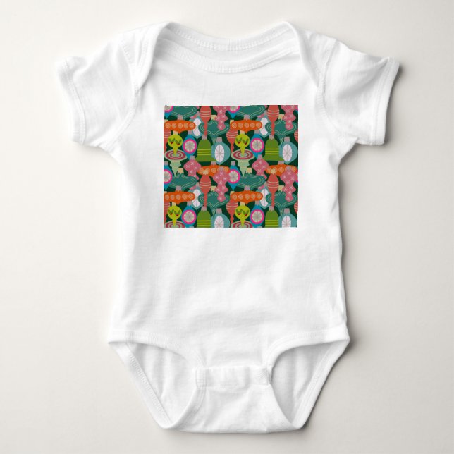 Ornament Jumble Baby Bodysuit (Front)