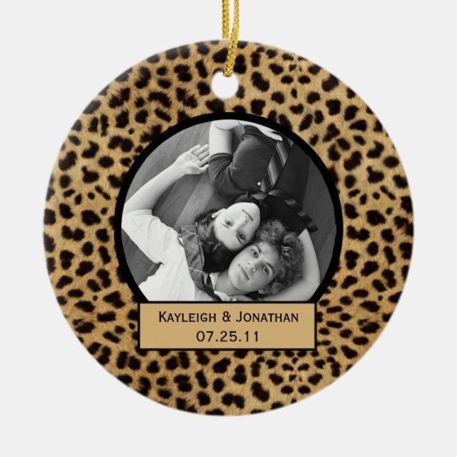 Ornament Leopard Print Wedding Keepsake (Front)