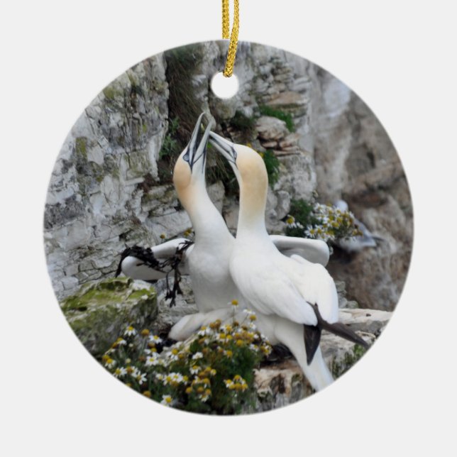 Ornament: Loving Gannets Ceramic Tree Decoration (Front)
