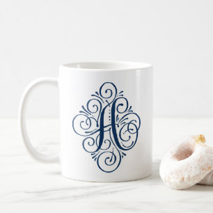 Ornament Monogram Swash Personalised Coffee Mug
