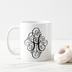 Ornament Monogram Swash Personalised Coffee Mug