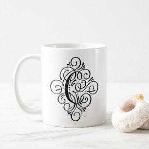 Ornament Monogram Swash Personalised Coffee Mug