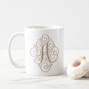 Ornament Monogram Swash Personalised Coffee Mug