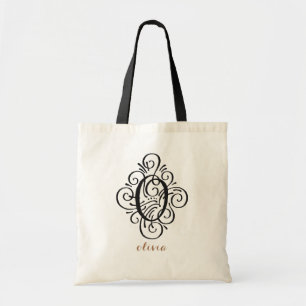 Ornament Monogram Swash Personalised Initial "O" Tote Bag