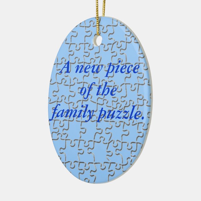 Ornament - New piece of the family puzzle (blue) (Left)