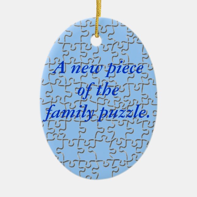 Ornament - New piece of the family puzzle (blue) (Front)