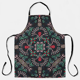 ornament paisley,skulls and bones Bandanna Print,f Apron