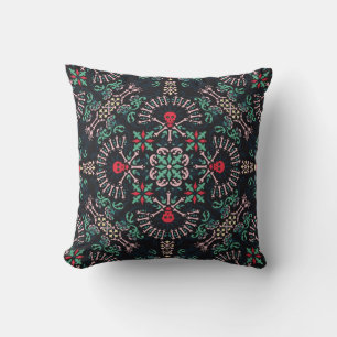 ornament paisley,skulls and bones Bandanna Print,f Cushion