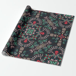 ornament paisley,skulls and bones Bandanna Print,f Wrapping Paper