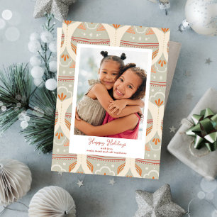 Ornament Pattern Photo Holiday Card