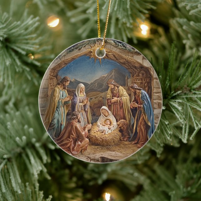 Ornament Peaceful Nativity Scene (Tree)