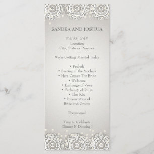 Ornament & Pearls   Wedding Program rack card