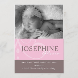Ornament Pink Baby Announcement