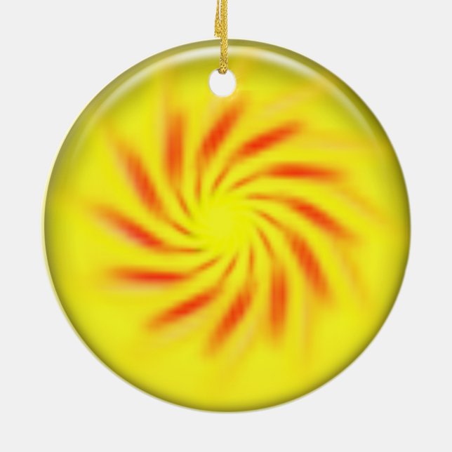 Ornament - Pinwheel inside 3d Yellow Ball (Back)