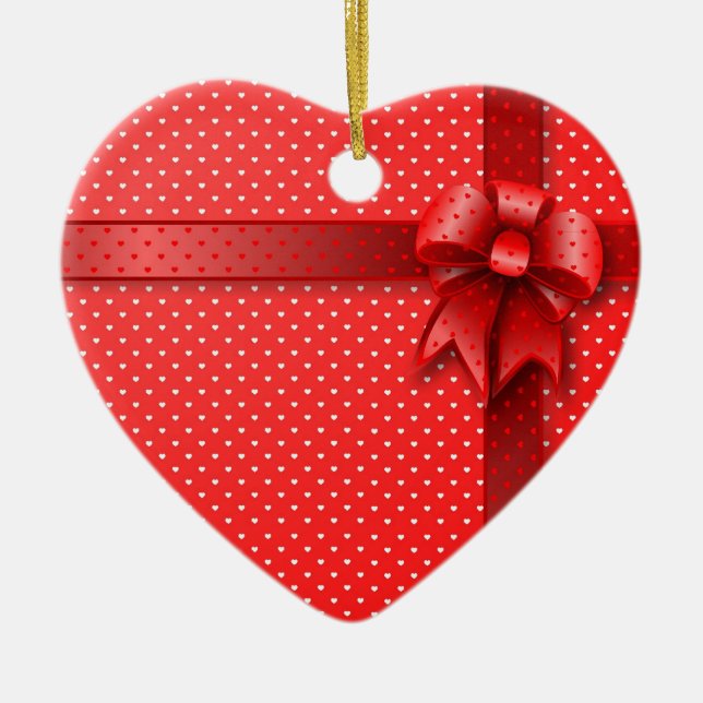 Ornament Red Present Bow (Front)