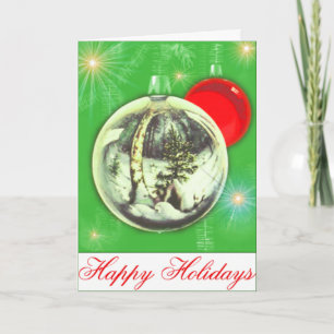 Ornament Reflection Custom Greetings Card