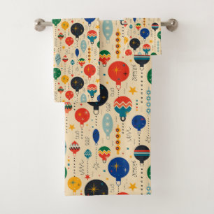Ornament Retro pattern Holiday decor Beige Bath Towel Set