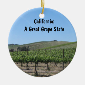 Ornament: Scenic Paso Robles Vineyard Ceramic Tree Decoration