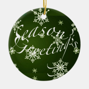 Ornament Season's Greetings - Green